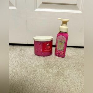 NWTs Bath & Body Works Milk Bar Birthday Cake 3 Wick Candle and Foaming Soap